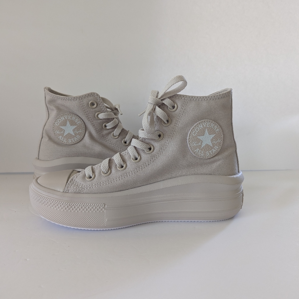 Converse Chuck Taylor All Star Move Edge Glow Platform Sneakers Pale Putty - Picture 9 of 12